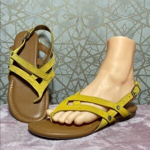 Franco Sarto Yellow Strappy Sandals